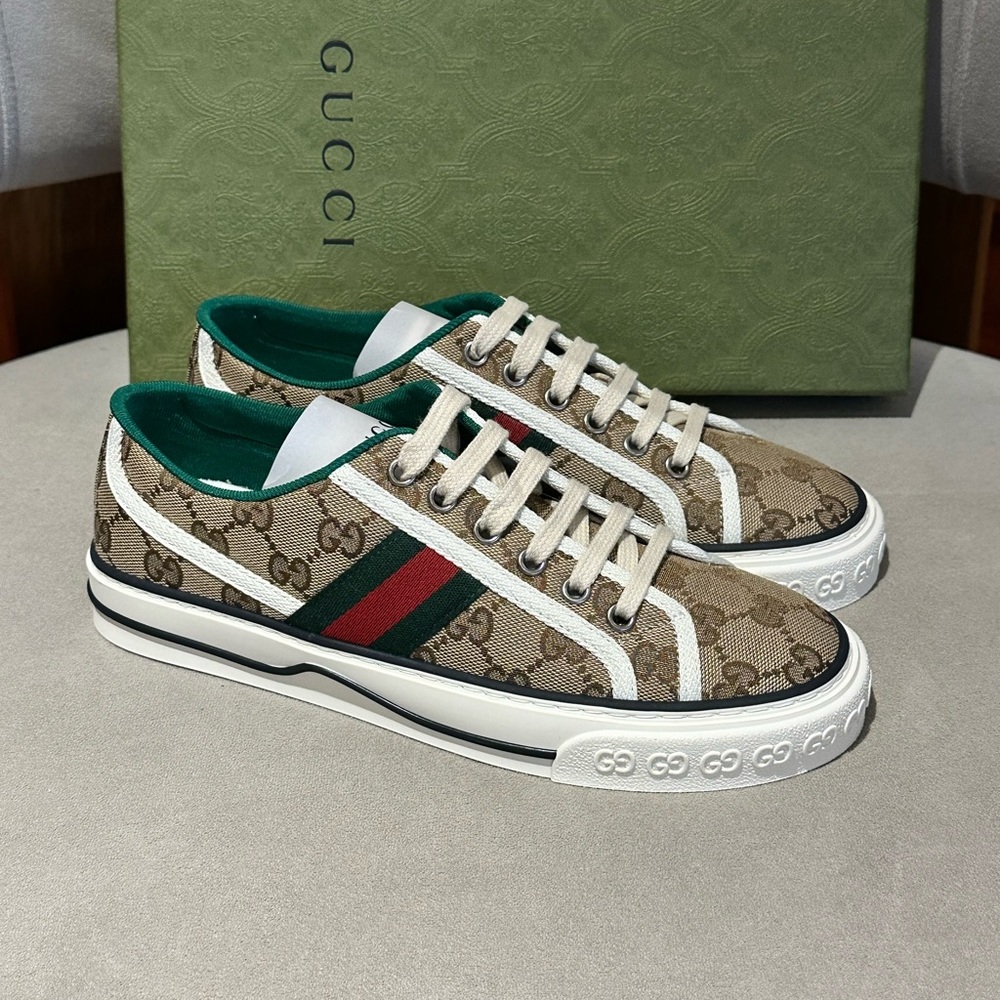 New Authentic GUCCI Tennis 1977 GG Monogram Sneaker